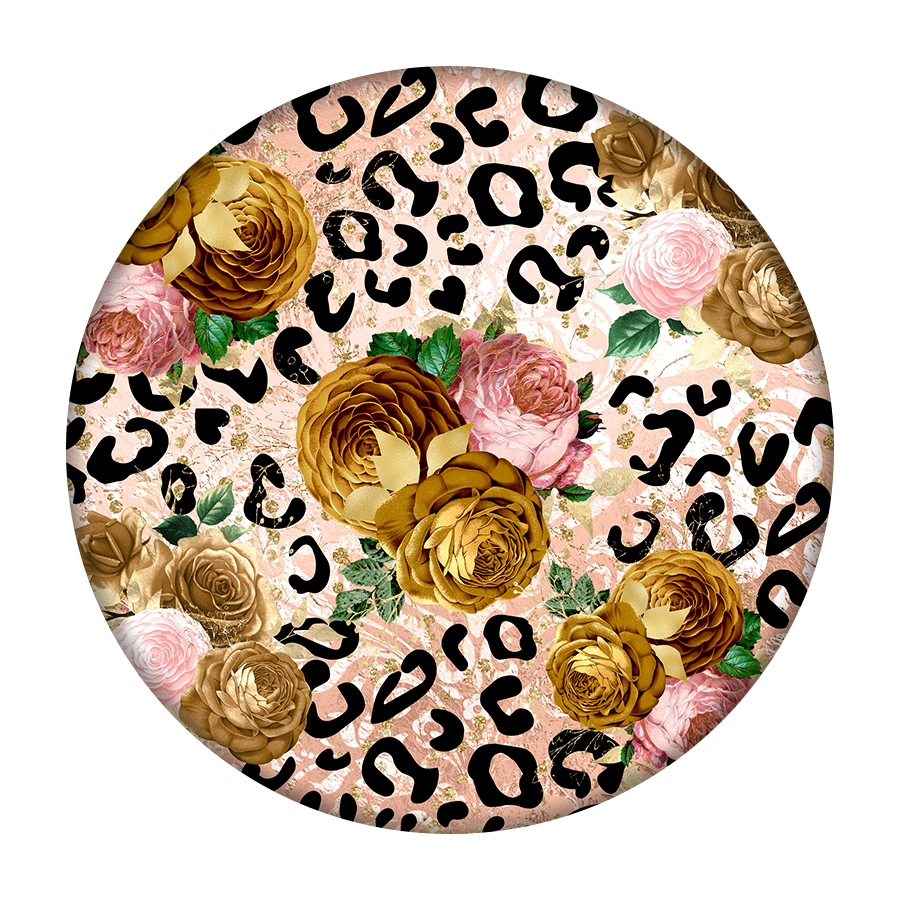 Floral Pink Cheetah Car Coaster Set