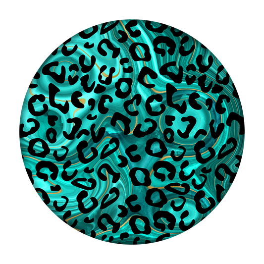 Teal Cheetah Car Coaster Set