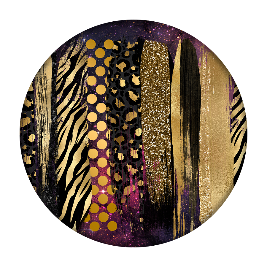 Colorful Gold Stripes Car Coaster Set