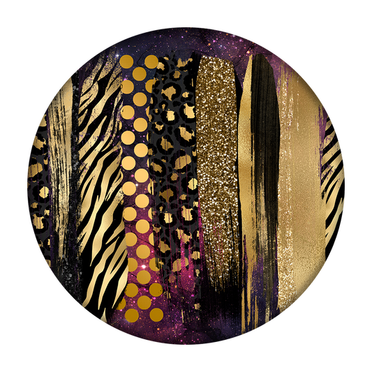 Colorful Gold Stripes Car Coaster Set