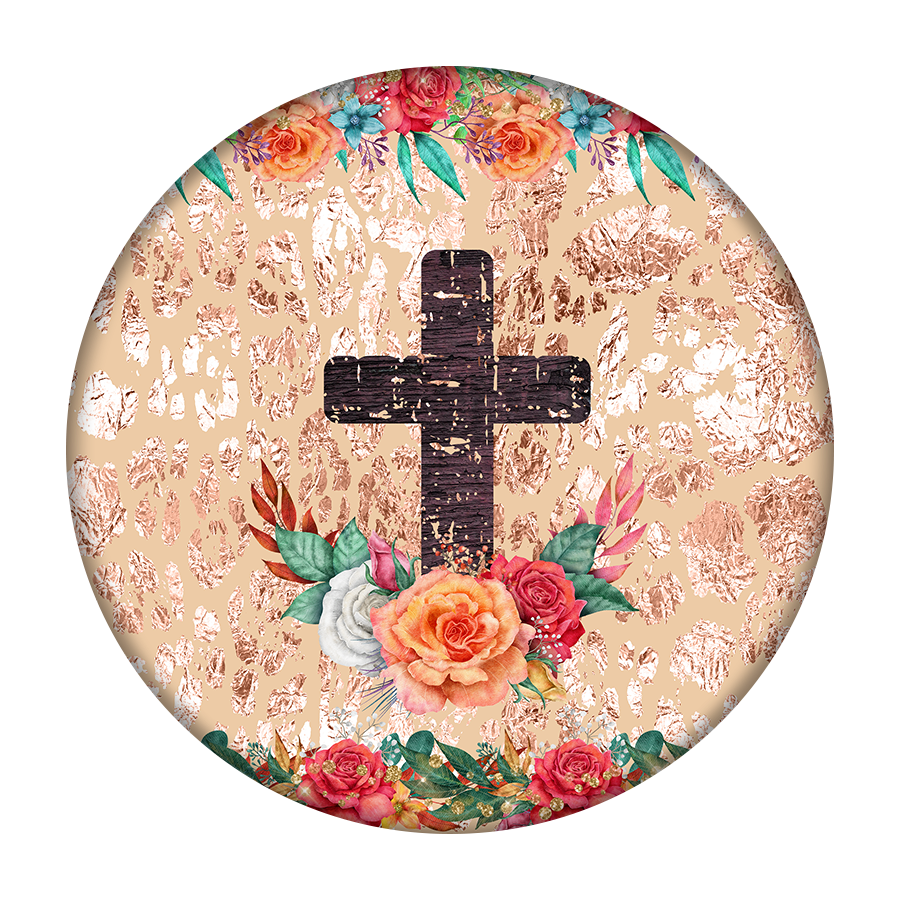 Floral Cross Car Coaster Set
