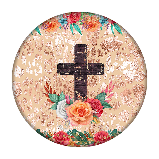 Floral Cross Car Coaster Set