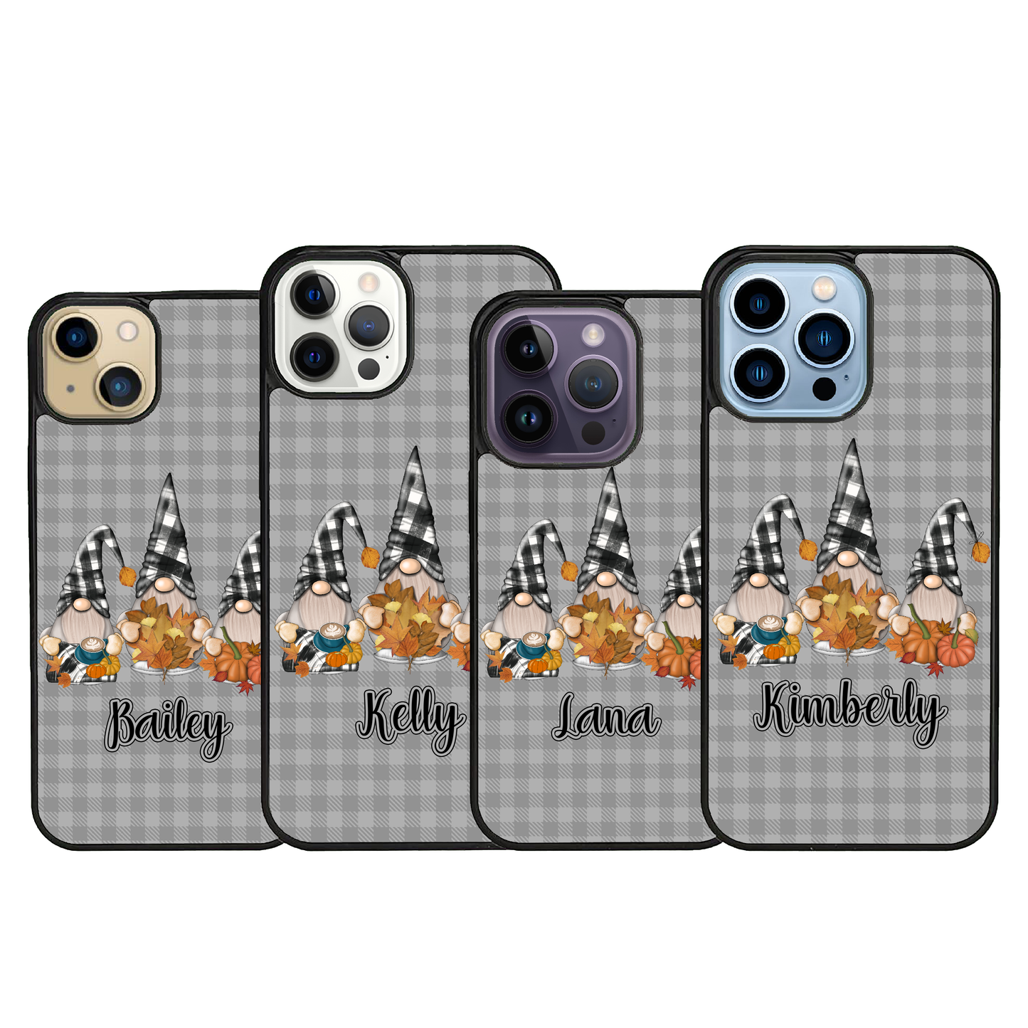 Personalized Fall Gnomes with Name for iPhone Galaxy Slim Case