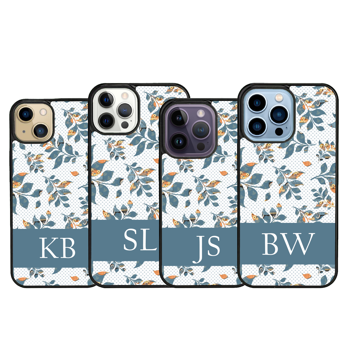 Personalized Fall Leaves with Initial for iPhone Galaxy Slim Case