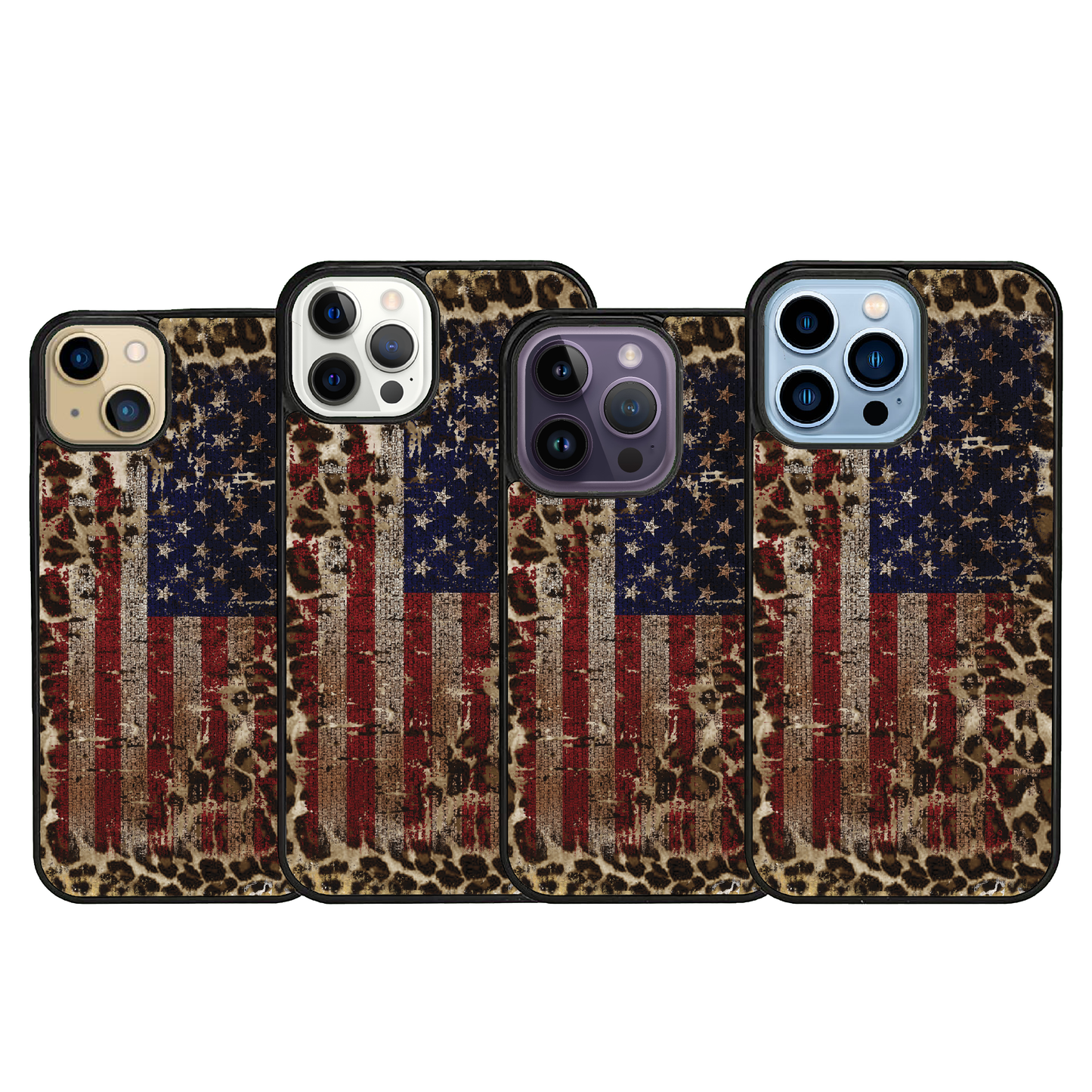 Leopard Print USA Flag iPhone Galaxy Slim Case