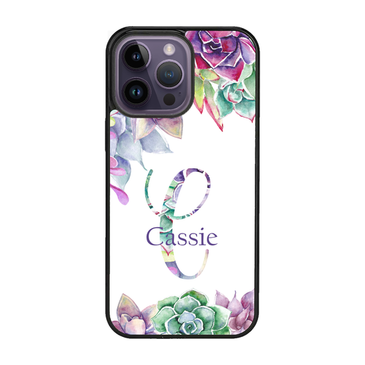 Personalized Succulent Name with Initial for iPhone Galaxy Slim Case