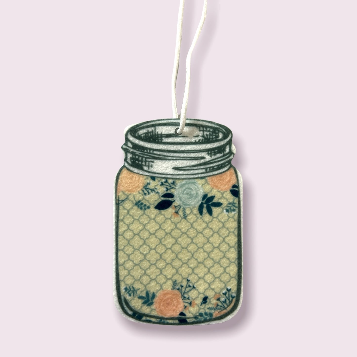Mason Jar Air Freshener Initial Floral