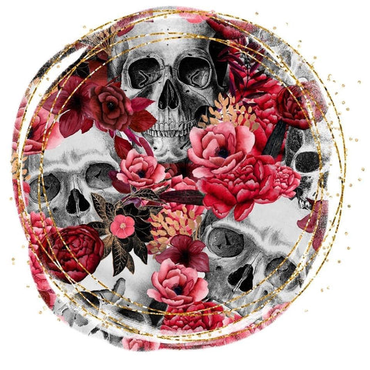 Floral Skulls Car Coaster Set