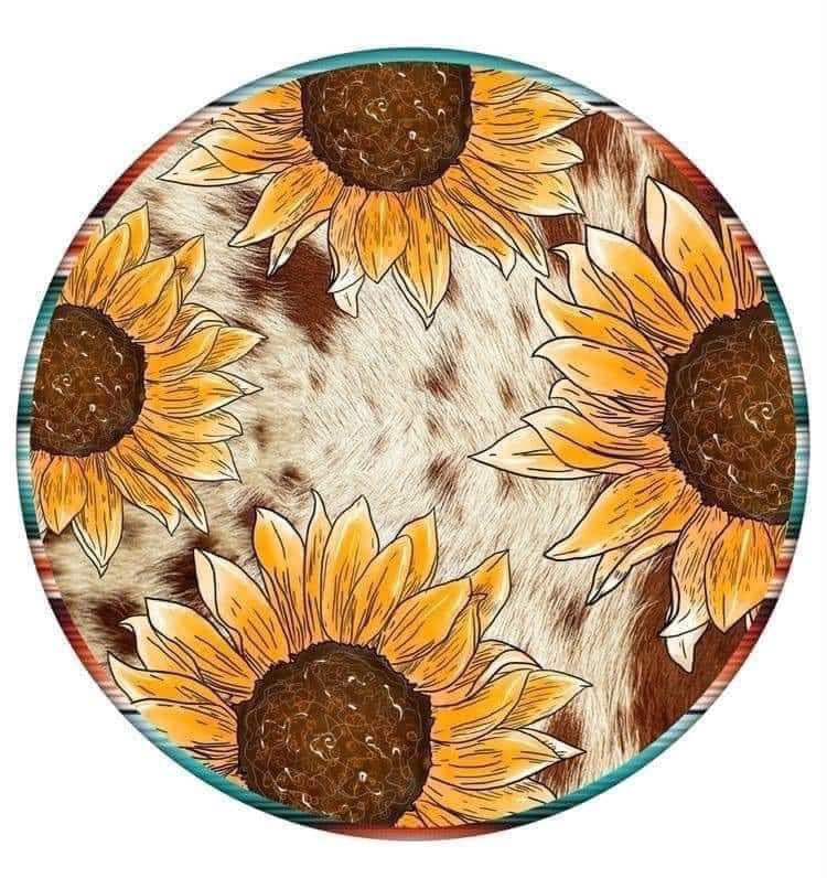 Sunflower cow lover Car Coaster Set