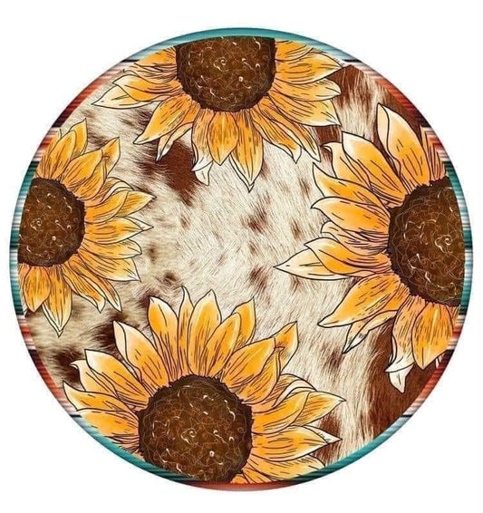 Sunflower cow lover Car Coaster Set
