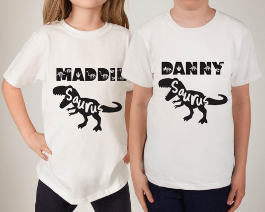 Personalized Dino Lover with Name Youth Tee
