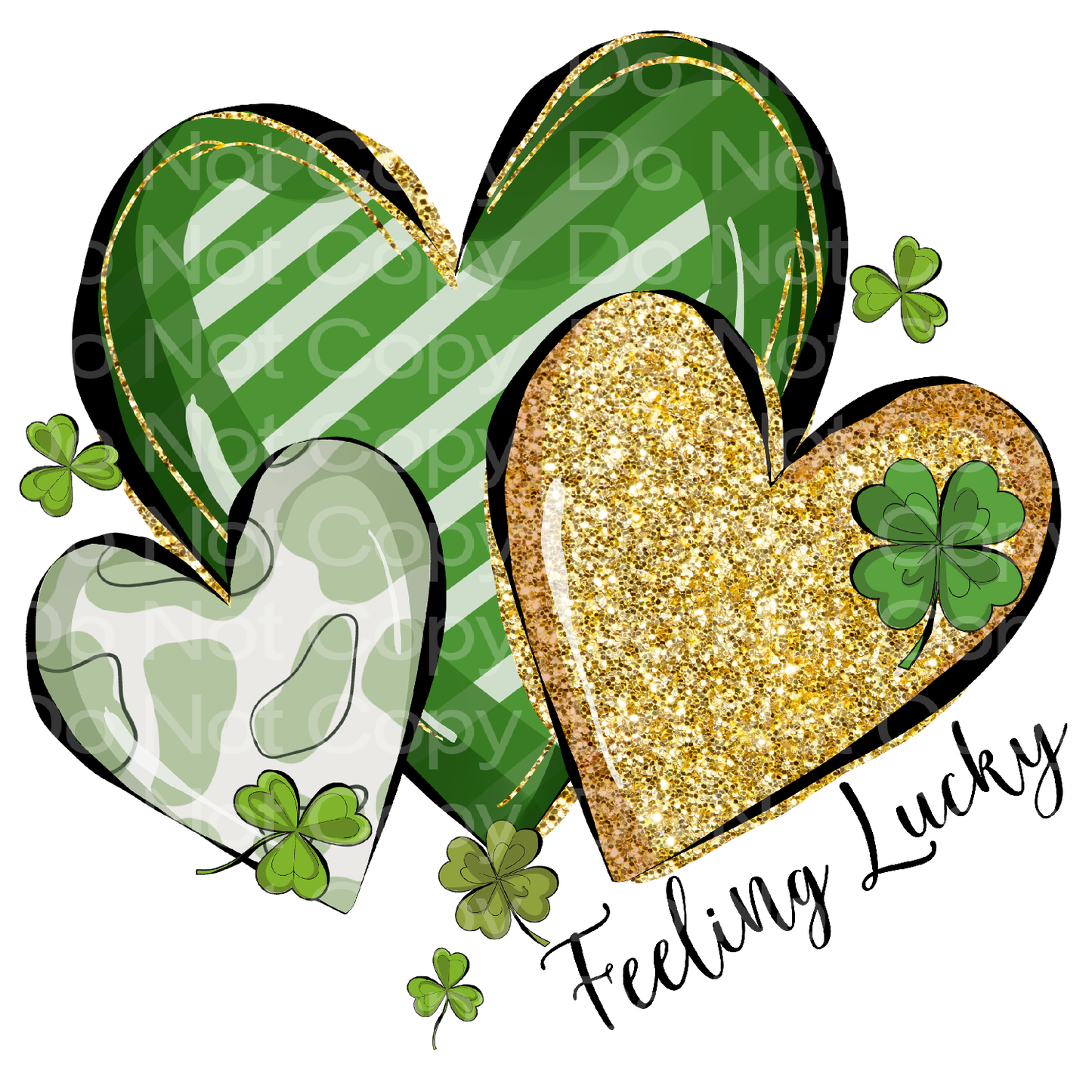 St Patrick's Triple Hearts Transfer Film 1157