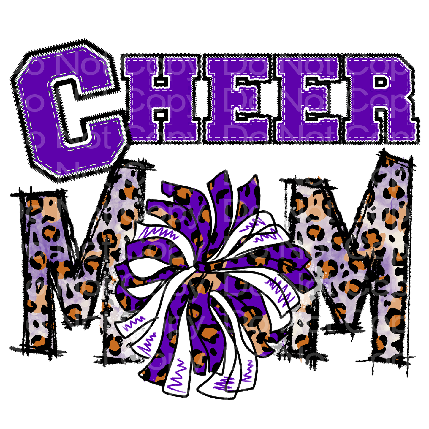 Purple Team Color Cheer Mom Transfer Film 200A1