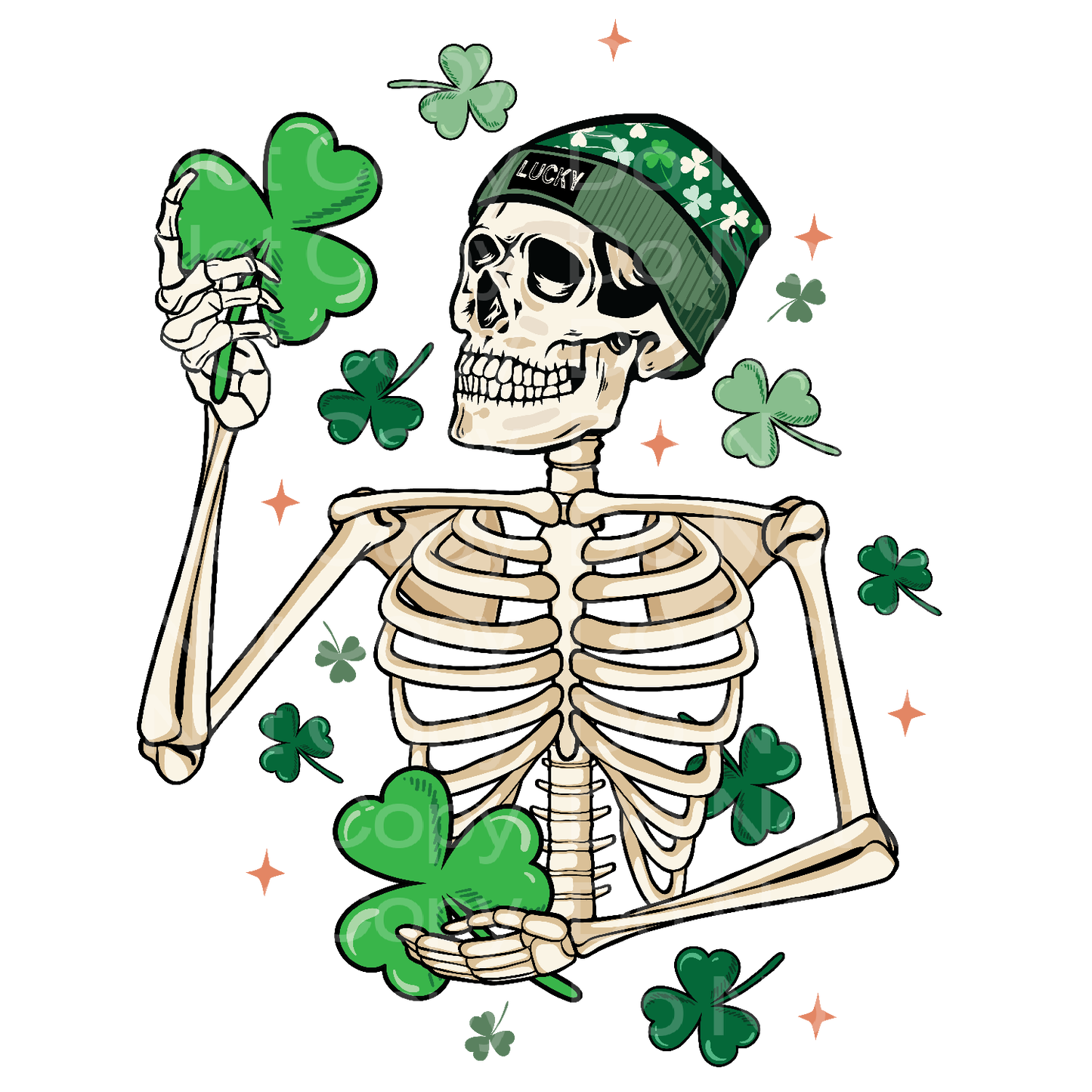 Skeleton with clover Transfer Film 1147
