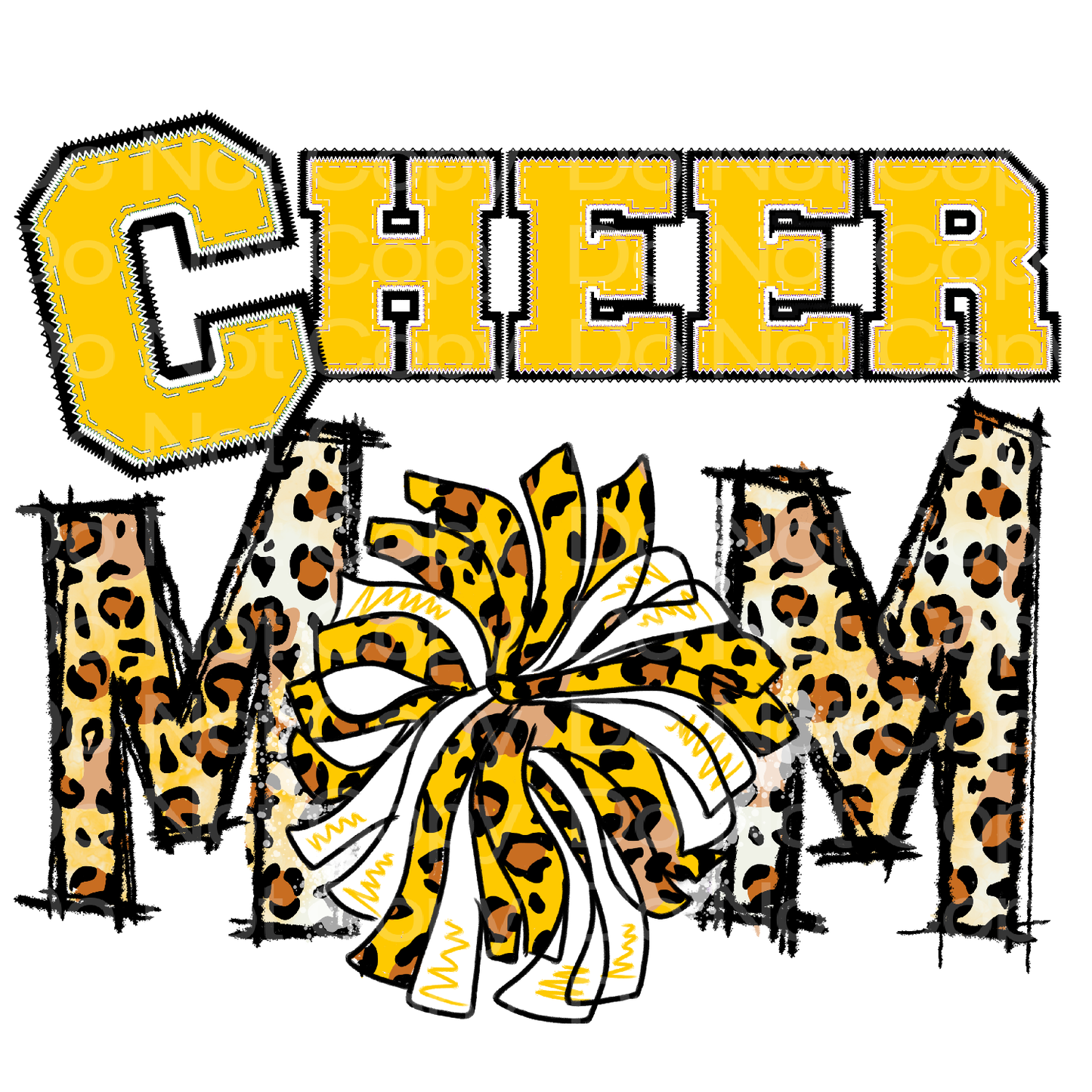 Yellow Team Color Cheer Mom Transfer Film 296