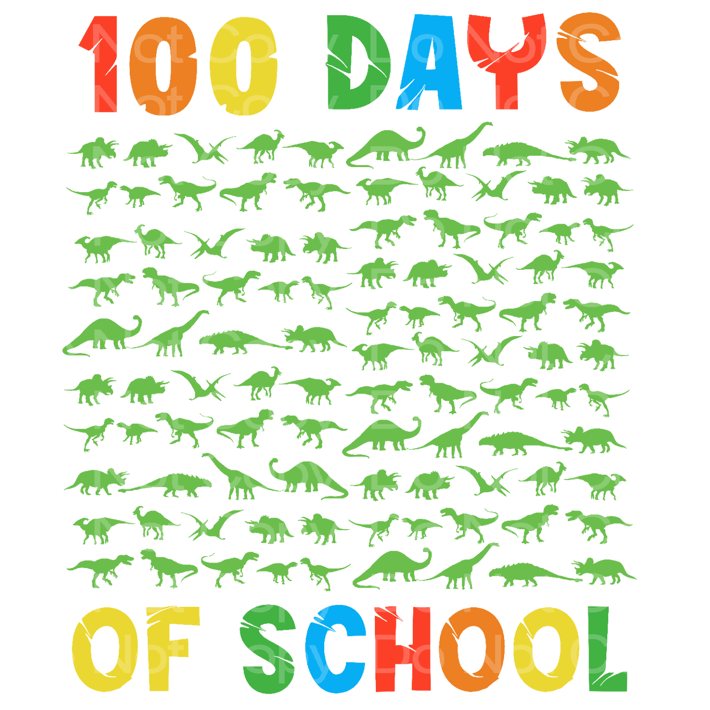 100 Days of School Dinosaur Transfer Film 2145
