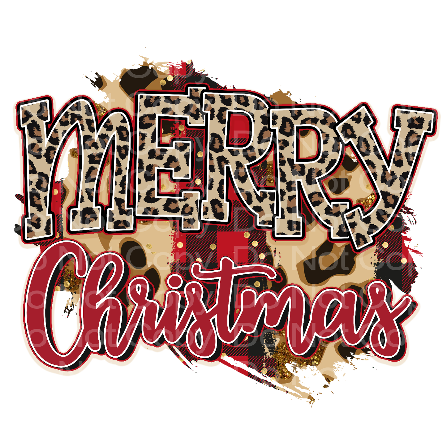 Merry Christmas Cheetah Lover Transfer Film 2901