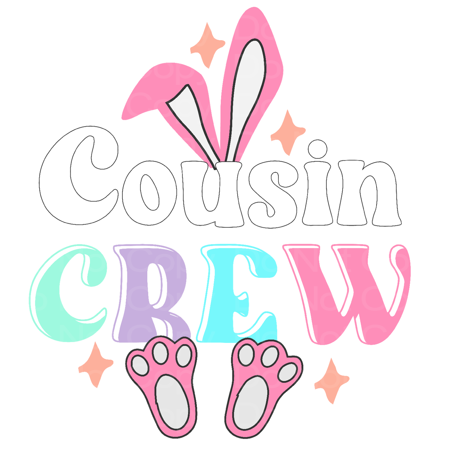Easter Cousin Crew Bunny Transfer Film 2454