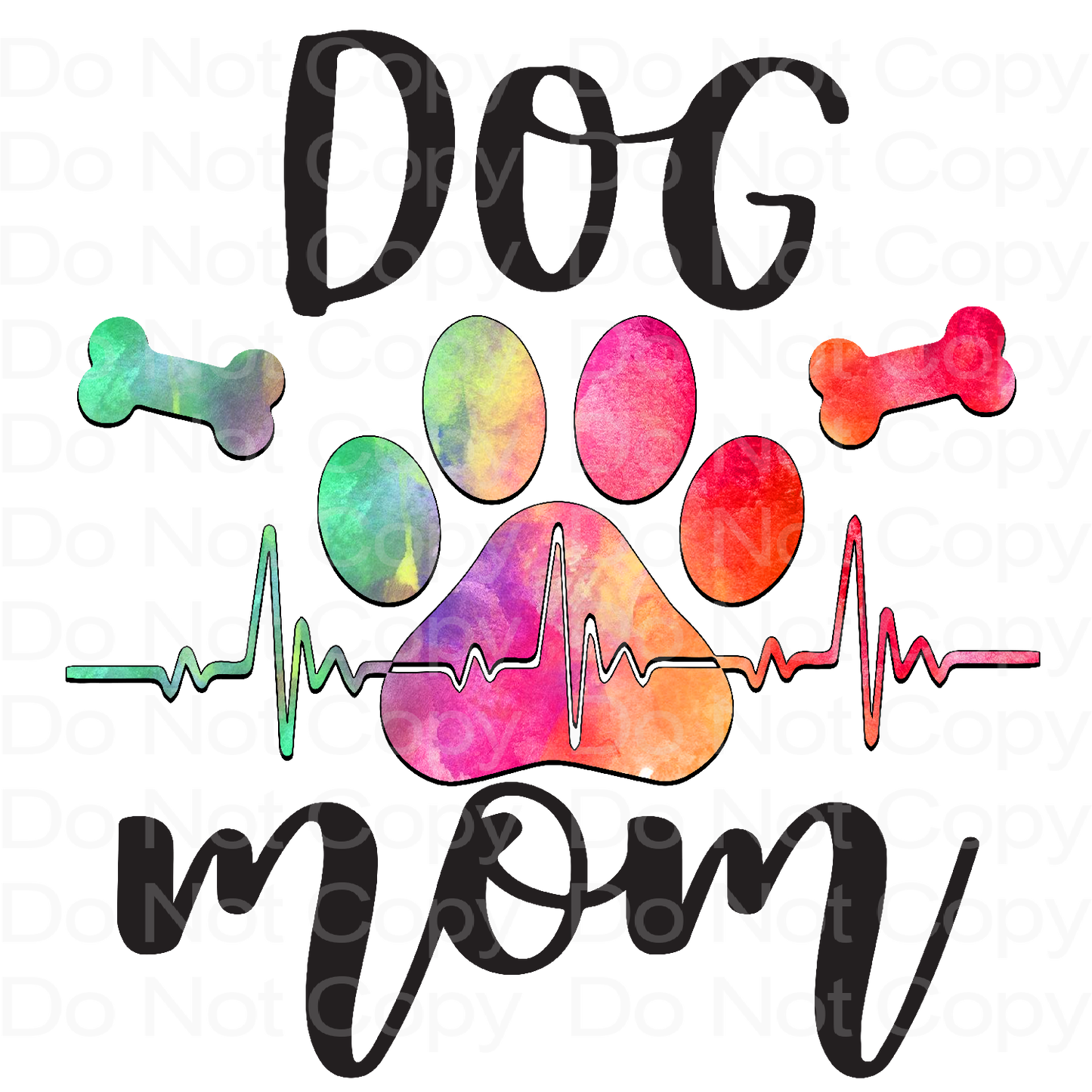 Colorful Dog Mom Transfer Film 458