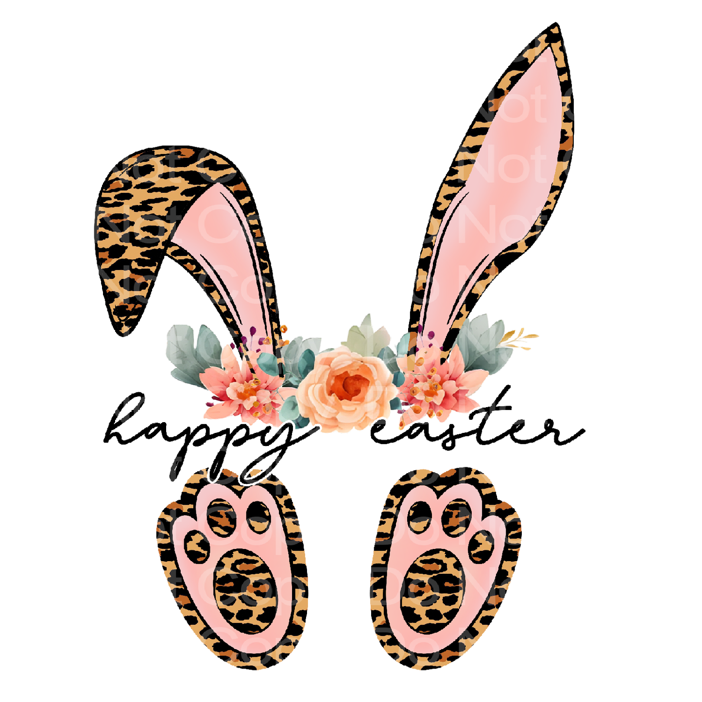 Easter Leopard Bunny Ears Transfer Film 2441
