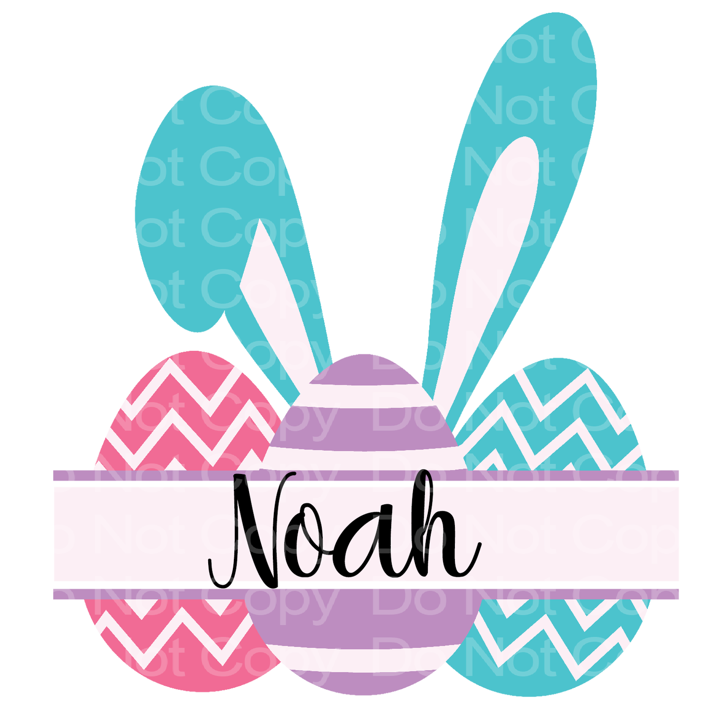Customize it! Easter Blue Child Name's Eggs Transfer Film 5009