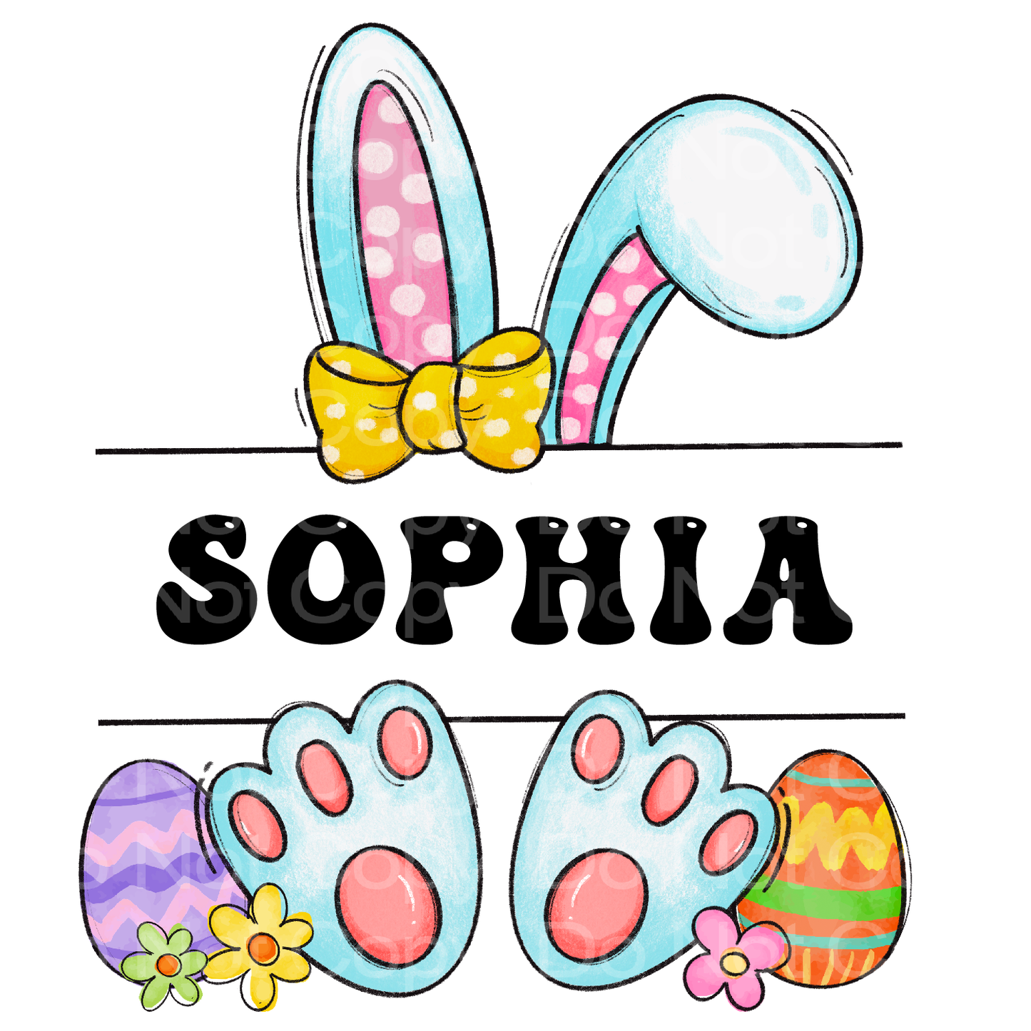 Customize it! Easter Girl Bunny with Name Transfer Film 5005