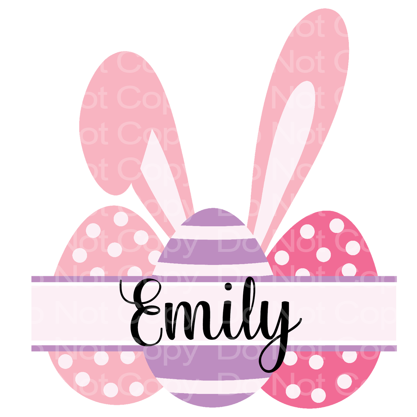 Customize it! Easter Pink Child Name's Eggs Transfer Film 5007