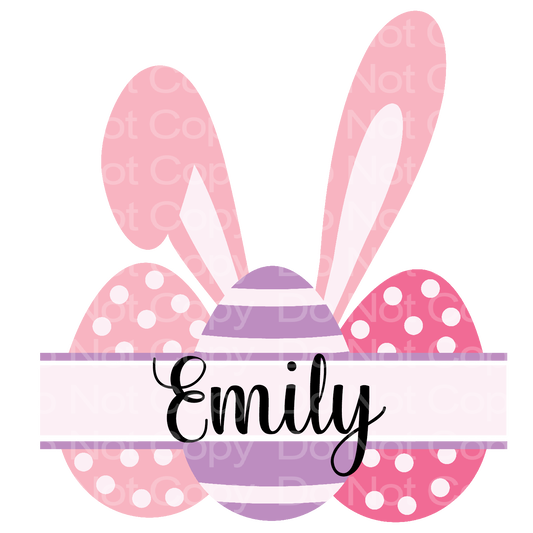 Customize it!  Easter Pink Child Name's Eggs Transfer Film 5007