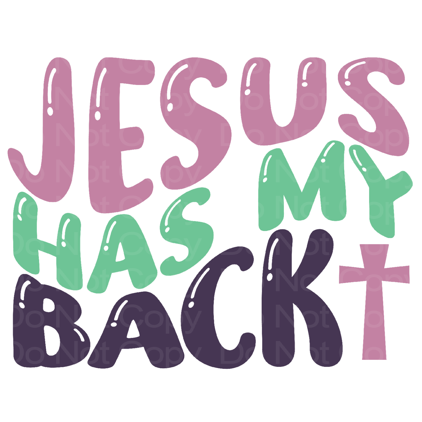 Retro Wave Jesus Has my back Transfer Film 1532