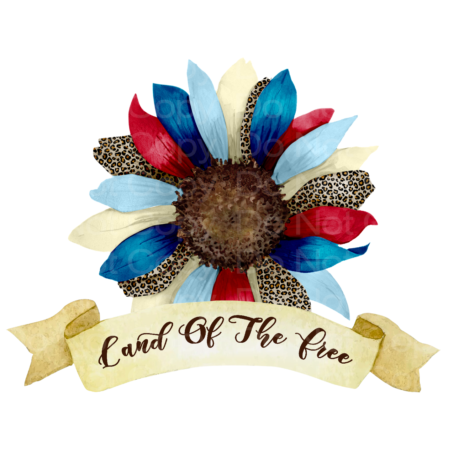 July 4th Land of the Free Sunflower Transfer Film 1654