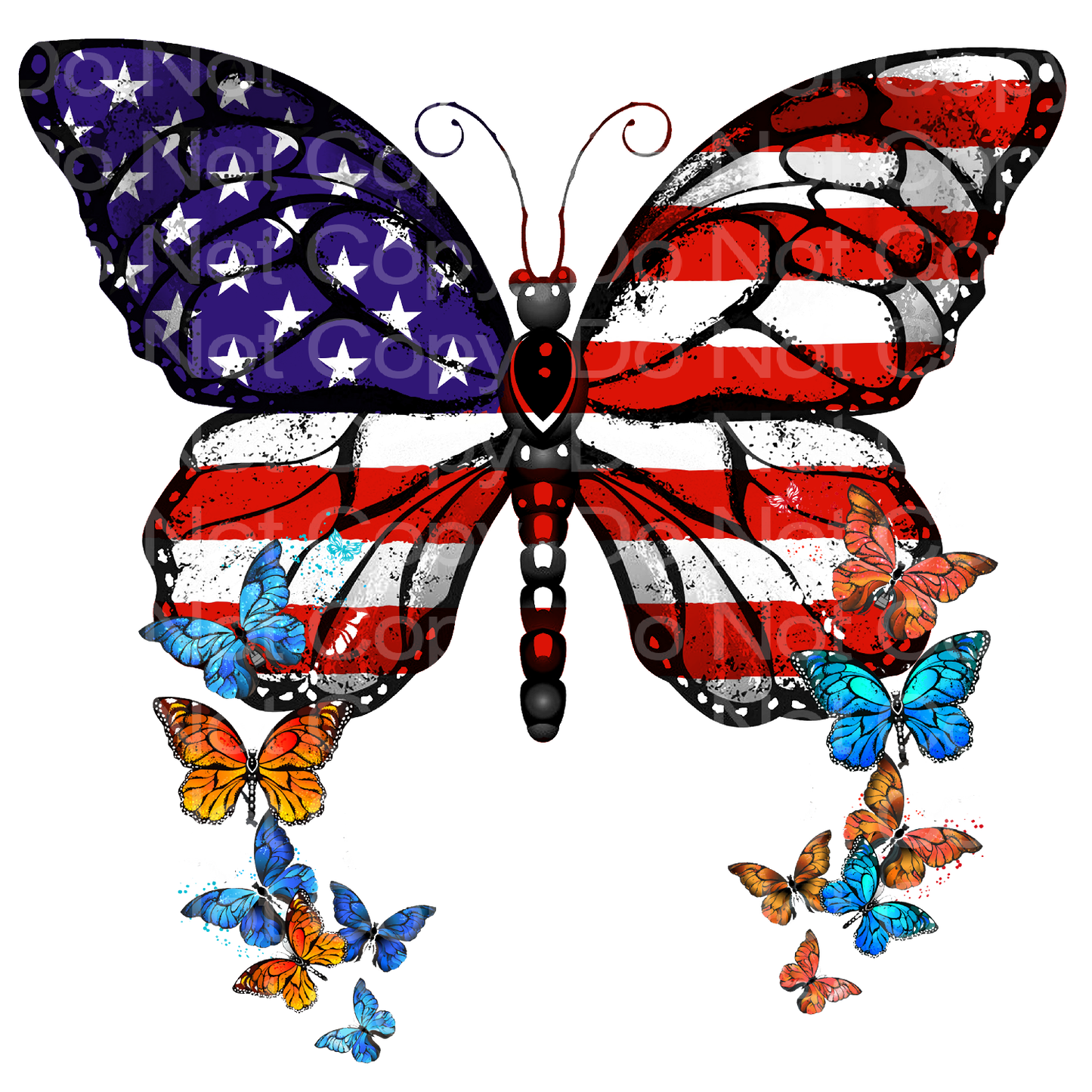 4th of July Butterfly Transfer Film 1616