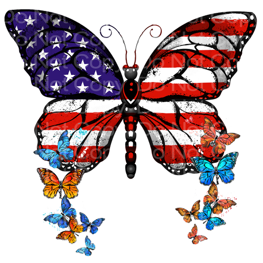4th of July Butterfly Transfer Film 1616