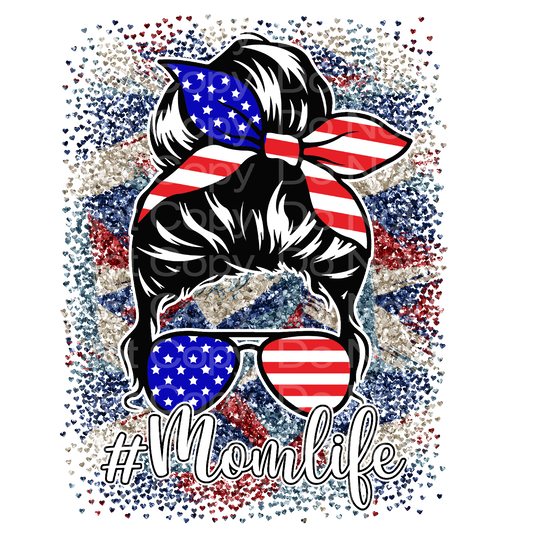 4th of July Messy Bun Transfer Film 1612