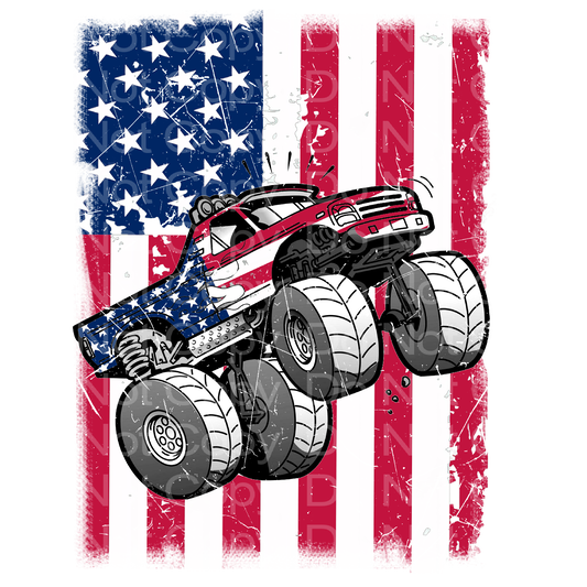 4th of July Monster Truck Transfer Film 1605
