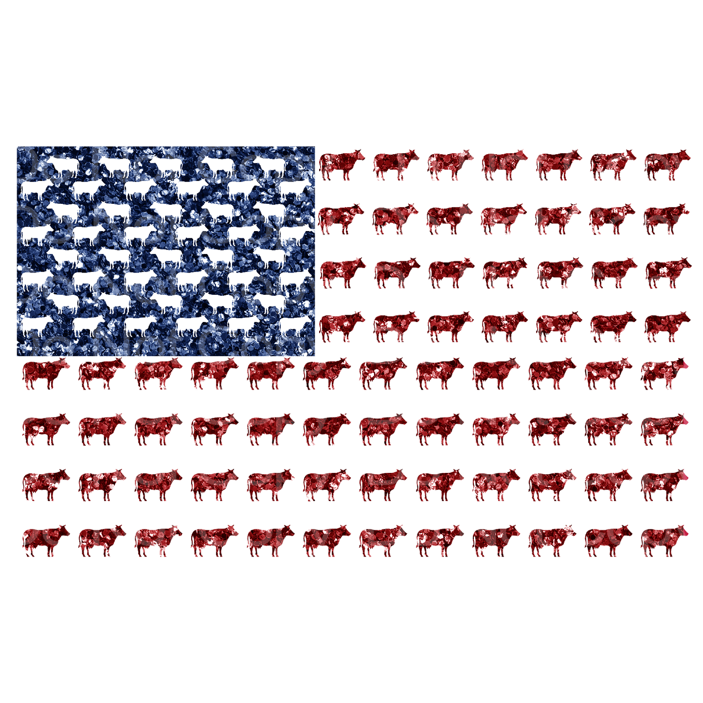 4th of July Cow Flag Transfer Film 1604