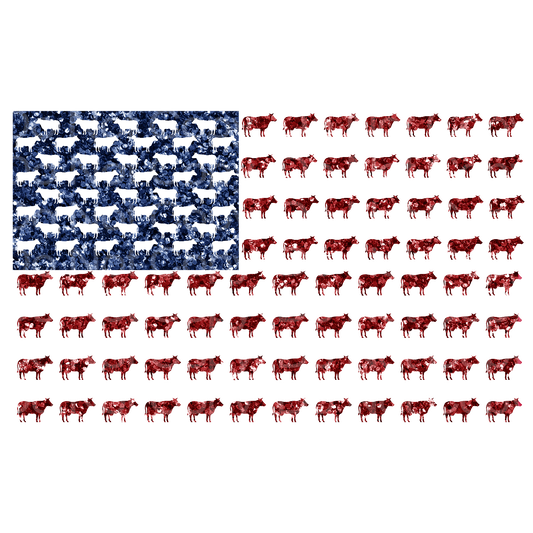 4th of July Cow Flag Transfer Film 1604