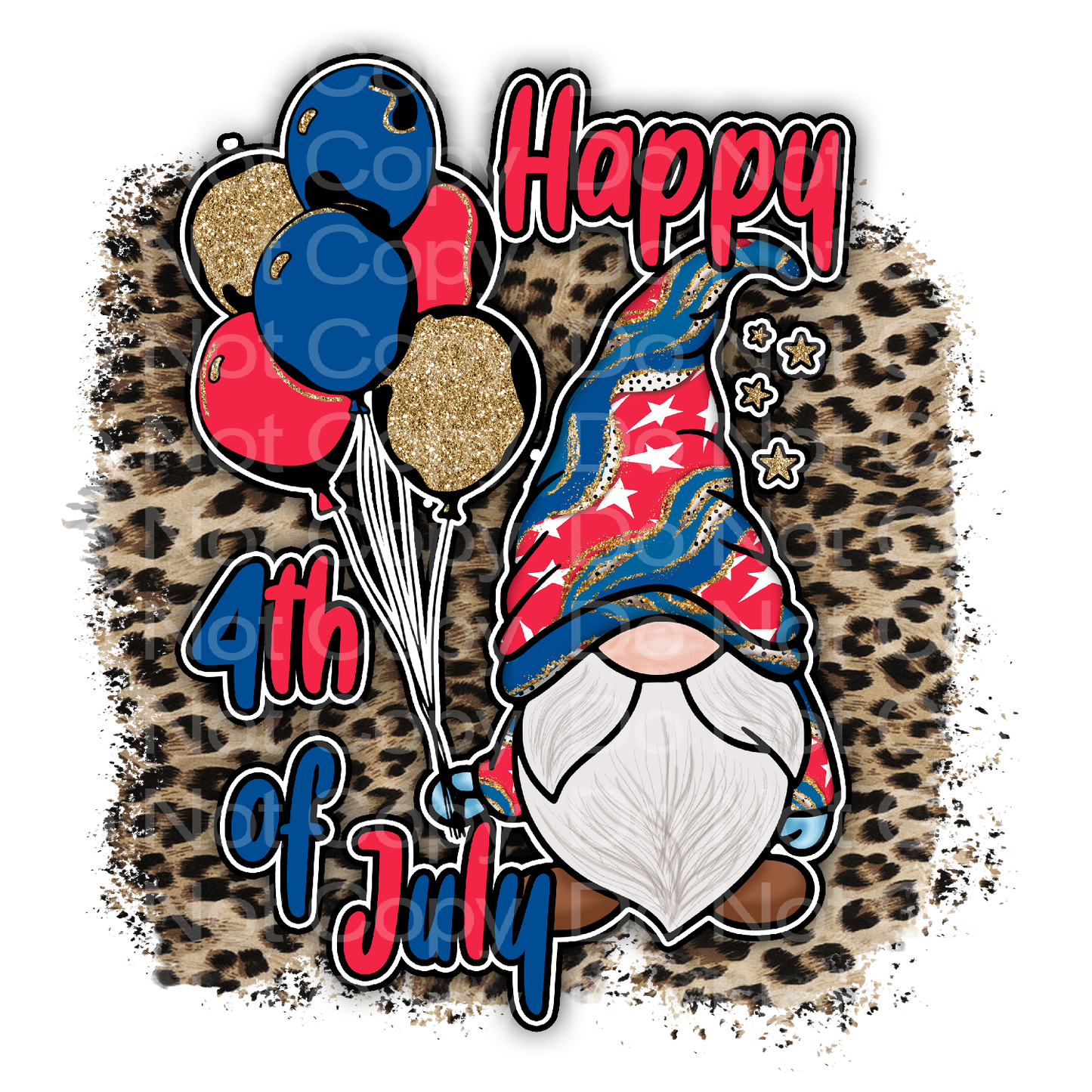 4th of July Gnome Transfer Film 1631