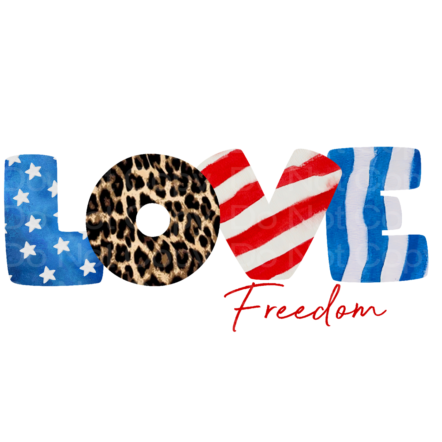 July 4th LOVE Letters Transfer Film 1664