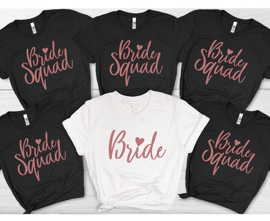Bachelorette Bride and Bride Squad Matching Adult Cotton T-shirt