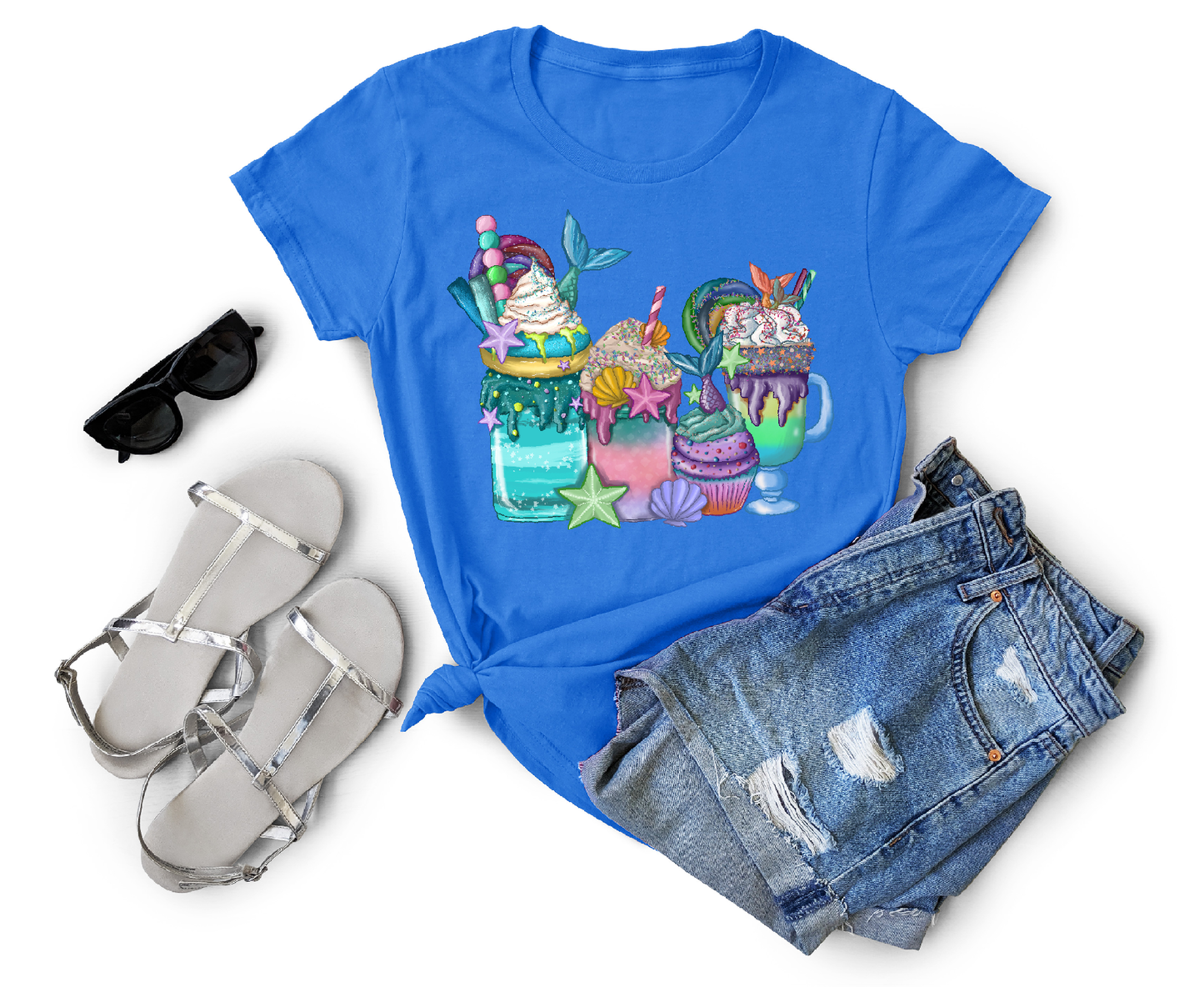 Mermaid Drinks Adult Cotton T-shirt