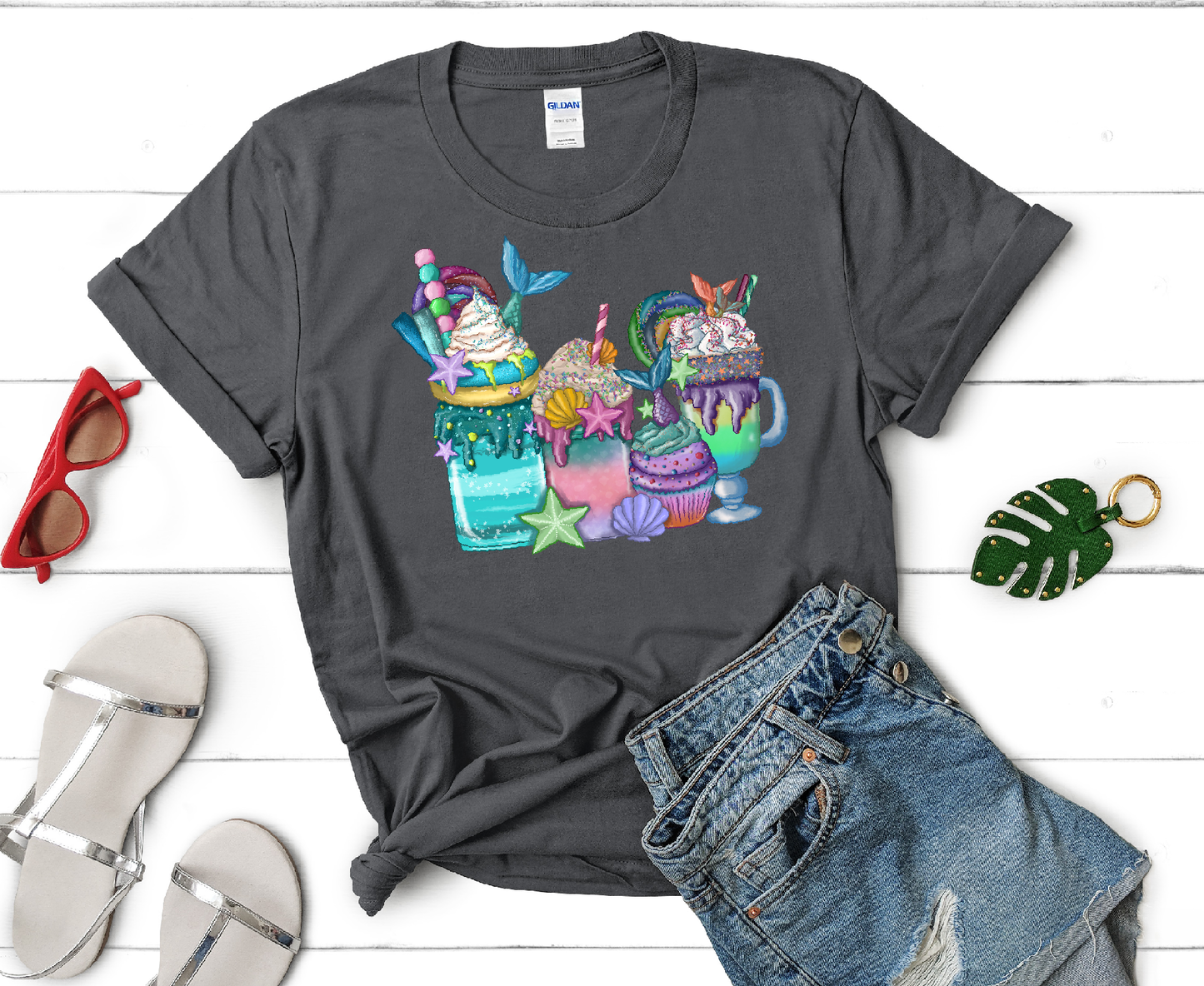 Mermaid Drinks Adult Cotton T-shirt