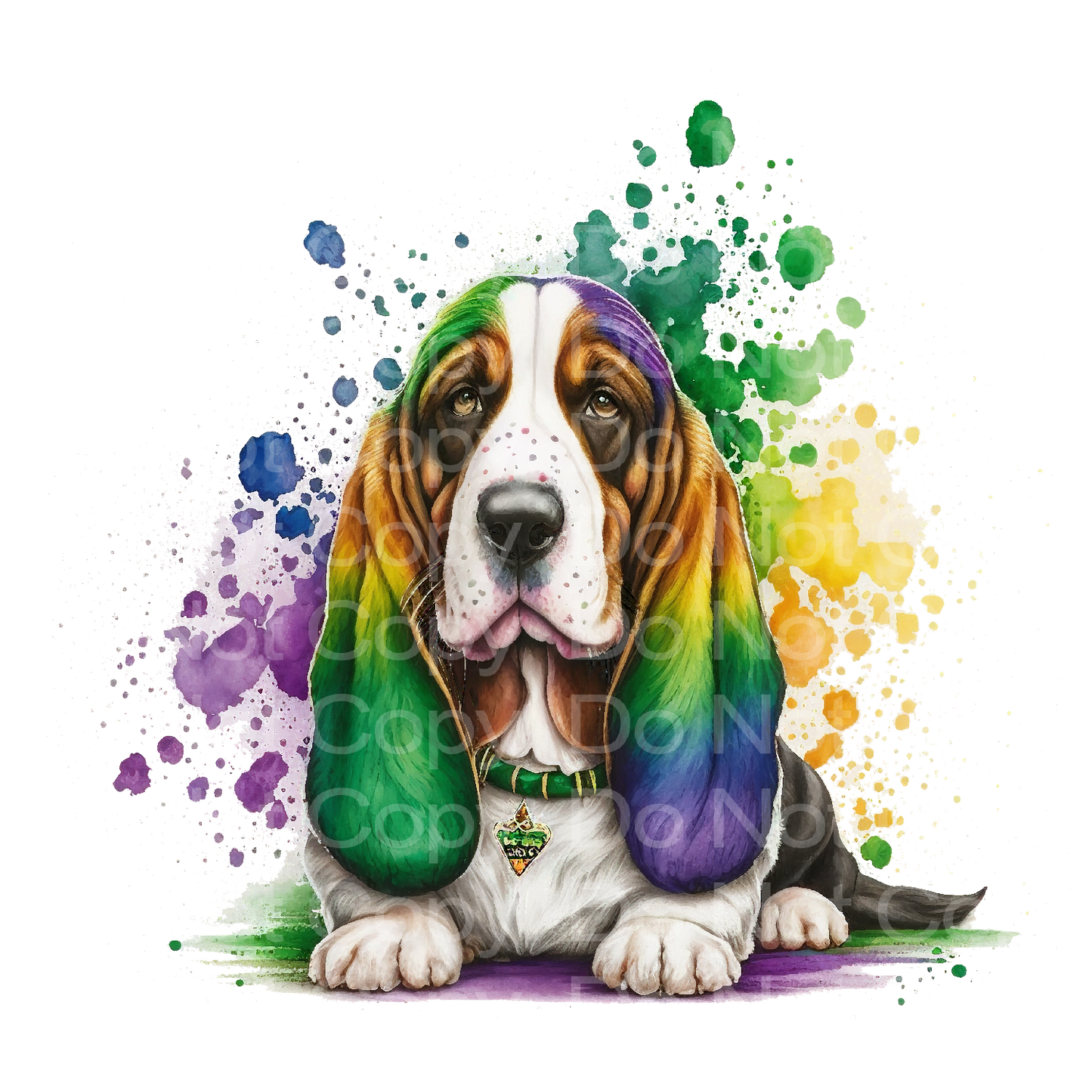 Lucky Basset Hound Dog Transfer Film 441