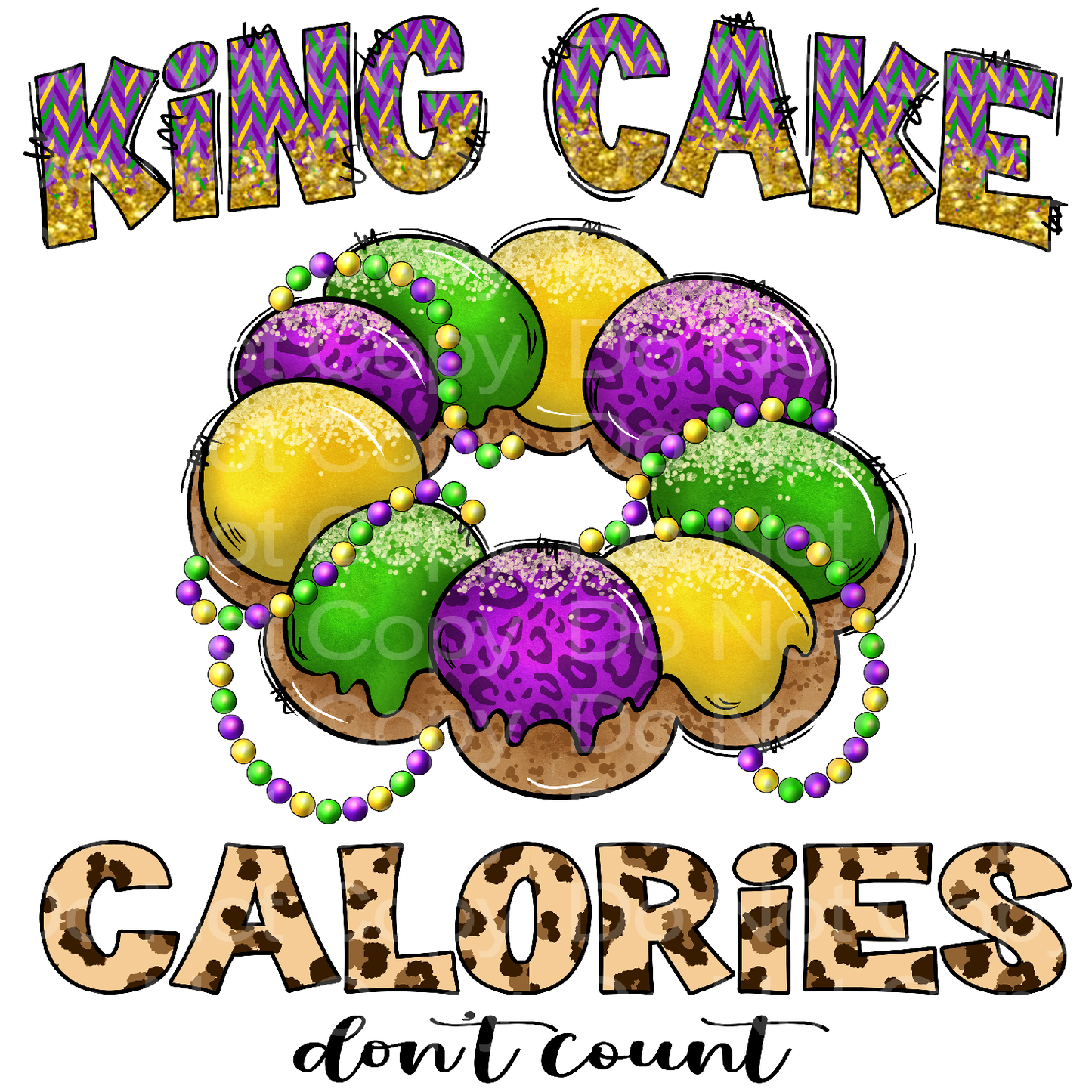 Mardi Gras King Cake Transfer Film 2030
