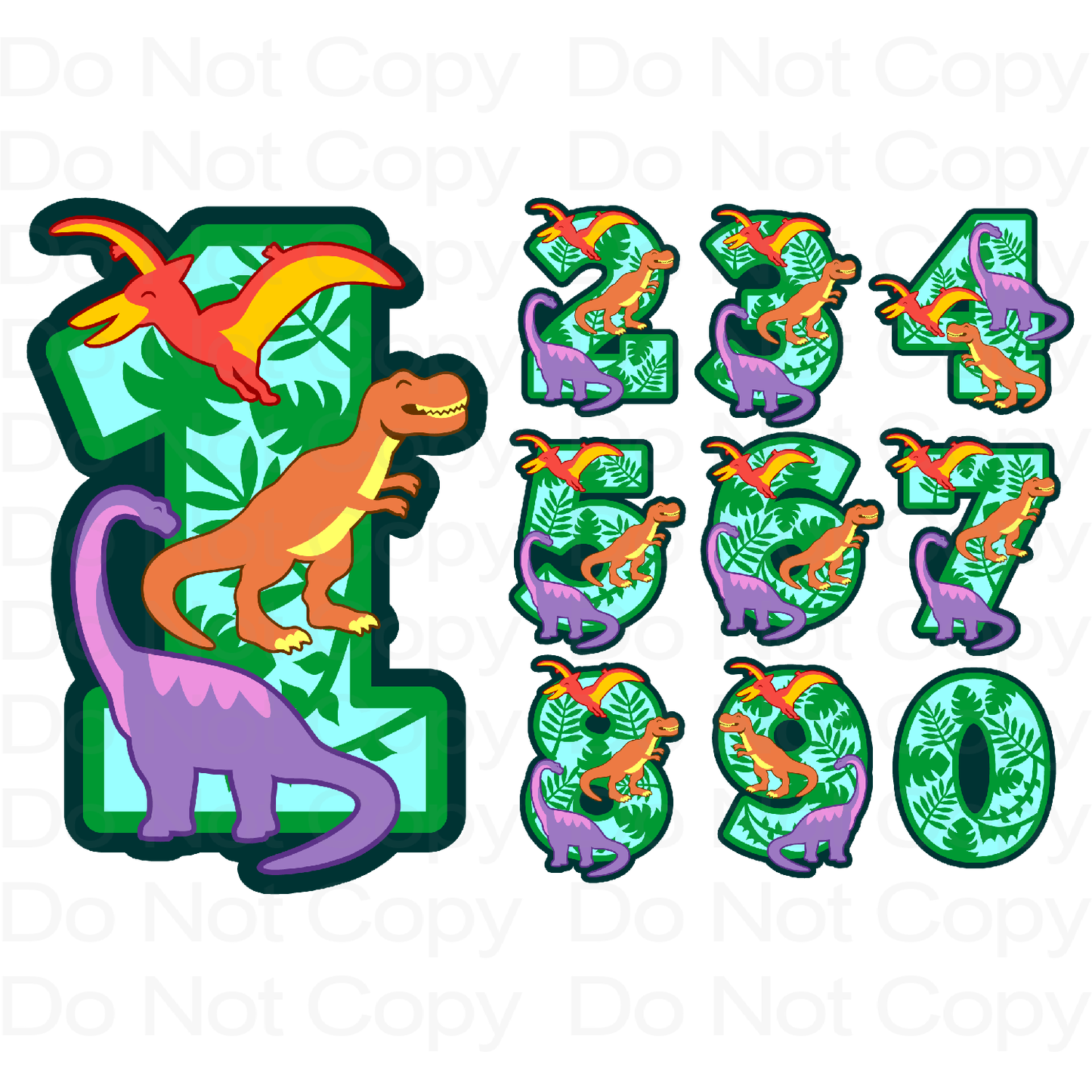 Dinosaur Celebration Number Transfer Film 3002