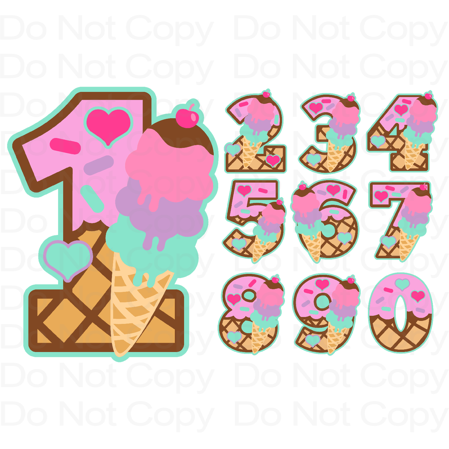Ice Cream Celebration Number Transfer Film 3001