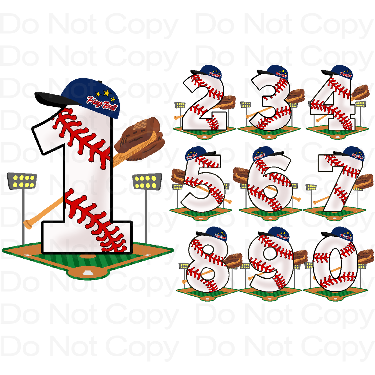 Baseball Celebration Number Transfer Film 3005