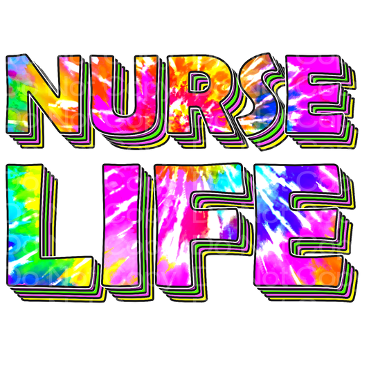 Tie Dye Nurse Life Transfer Film 2469