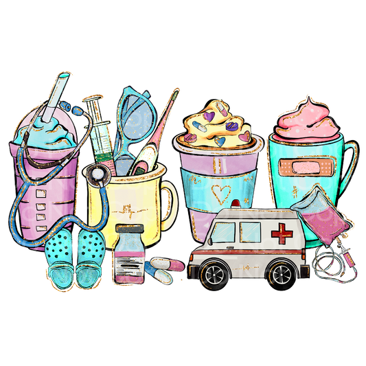 Nurse Coffee Latte Transfer Film 2427