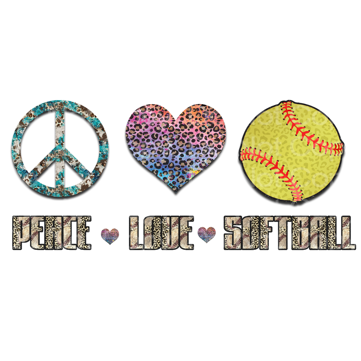 Peace Love Softball Transfer Film 279