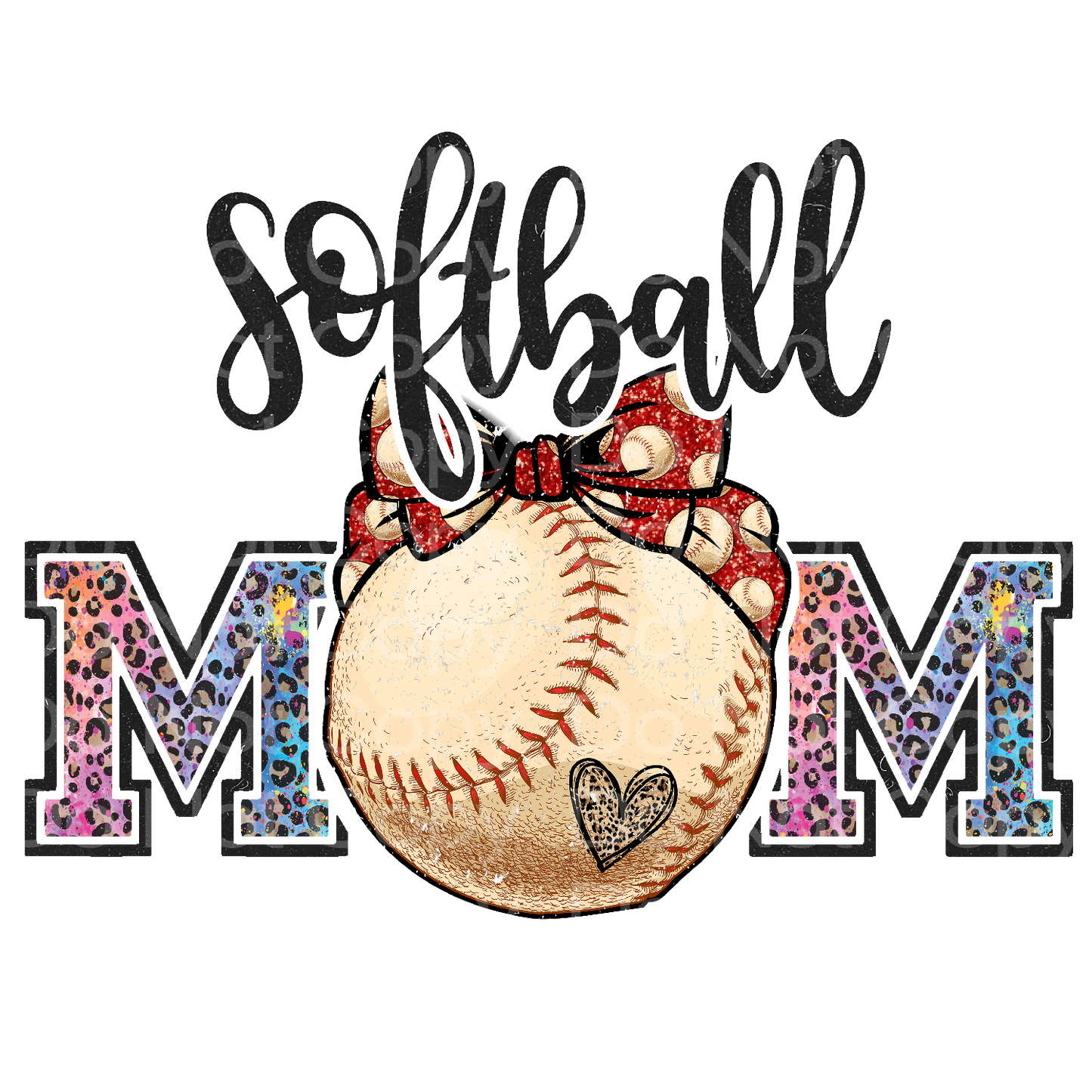 Softball Mom bow Transfer Film 270